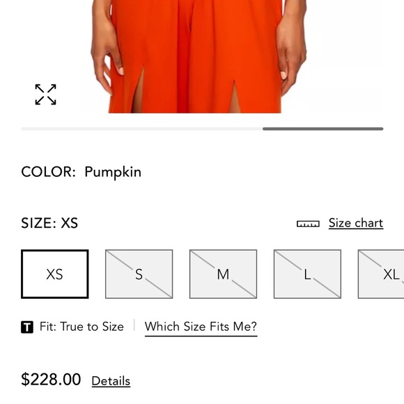 Susana Monaco V neck slit leg jumpsuit XS NWT Pumpkin - Picture 5 of 5